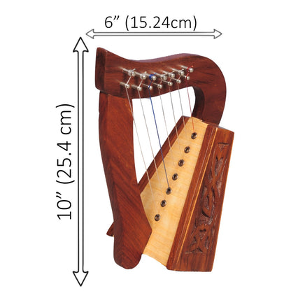 MUZIKKON O'CAROLAN HARP, 7 STRING ROSEWOOD KNOTWORK