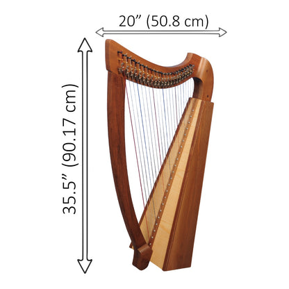 22 STRING TRINITY HARP WALNUT PLAIN